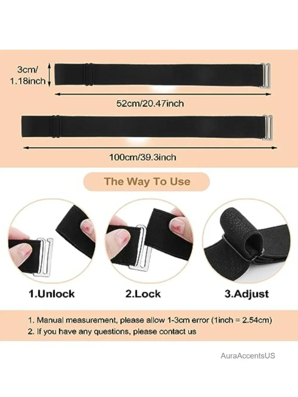 Women's Adjustable Elastic Belt Invisible Stretch Flat Buckle for Jeans Pants